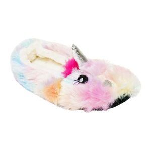 K Collection Womens/Ladies Unicorn Plush 3D Mule Slippers / Multicolored